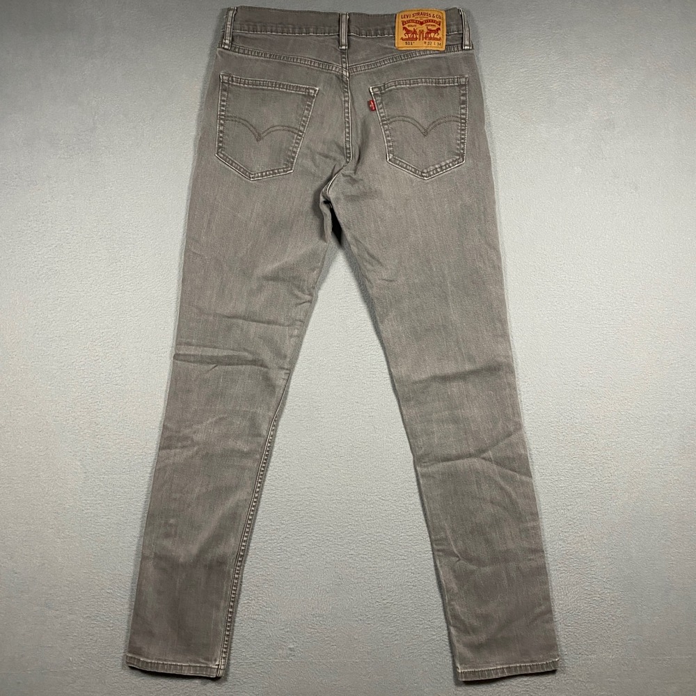 Levi's 511 Slim Jeans Mens 32x34 Gray Denim Stretch 04511-1299